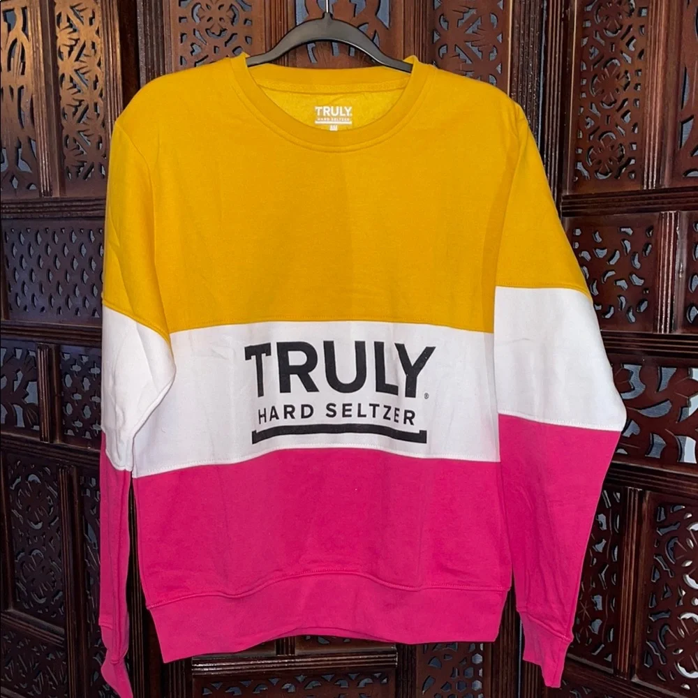 NWOT Truly Hard Seltzer Colorblock Sweatshirt. Size Medium. - Picture 1 of 4